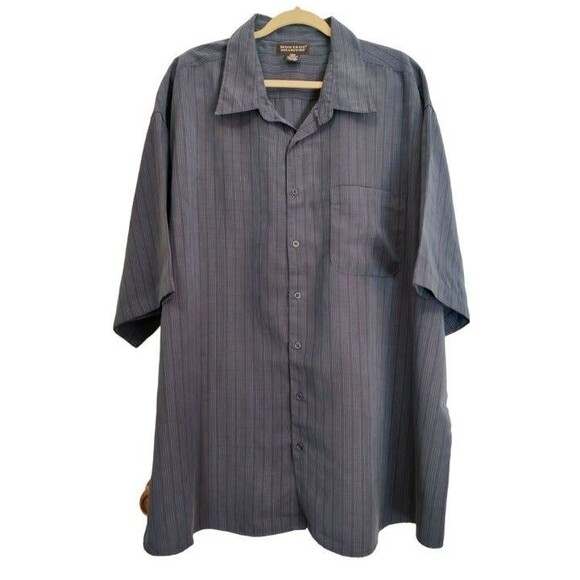 Montage Collection Button Up Shirt Mens 3XL  XXXL Blue Strip Pocket‎ - Picture 1 of 10